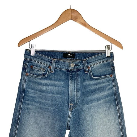7 For All Mankind High Waist Straight Cropped Jeans | Size 27 - Picture 6 of 13